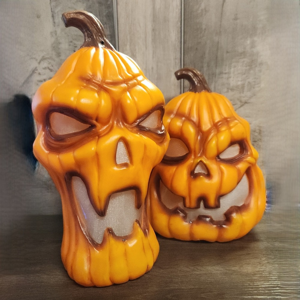 Haunted Living Talking Light Up Lowes Exclusive Halloween Pumpkins *Video RARE